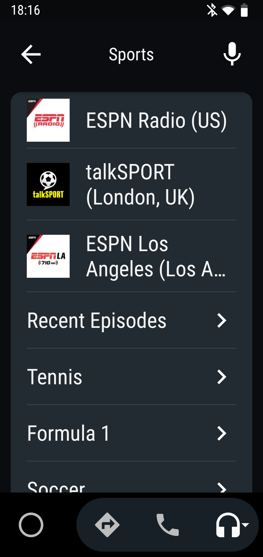 Android Auto TuneIn Sports