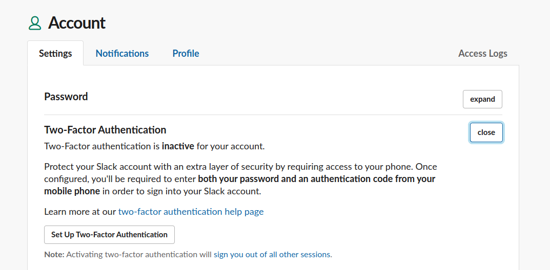 2fa slack settings - 6 semplici suggerimenti per la sicurezza per proteggere il tuo spazio di lavoro Slack