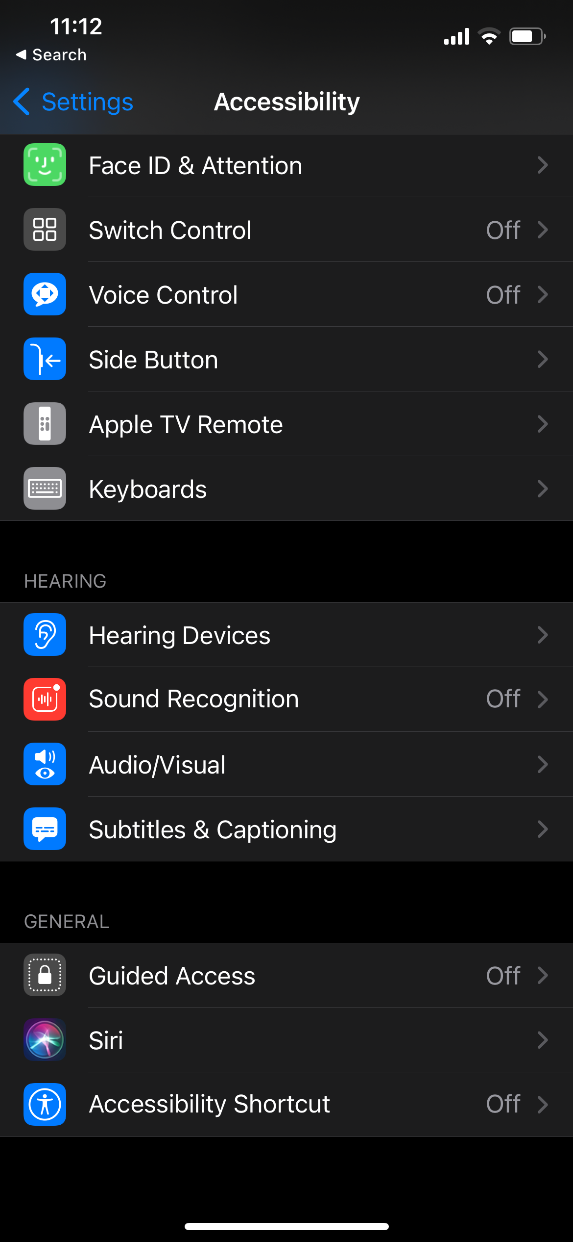 Accessibility Options in iPhone Settings