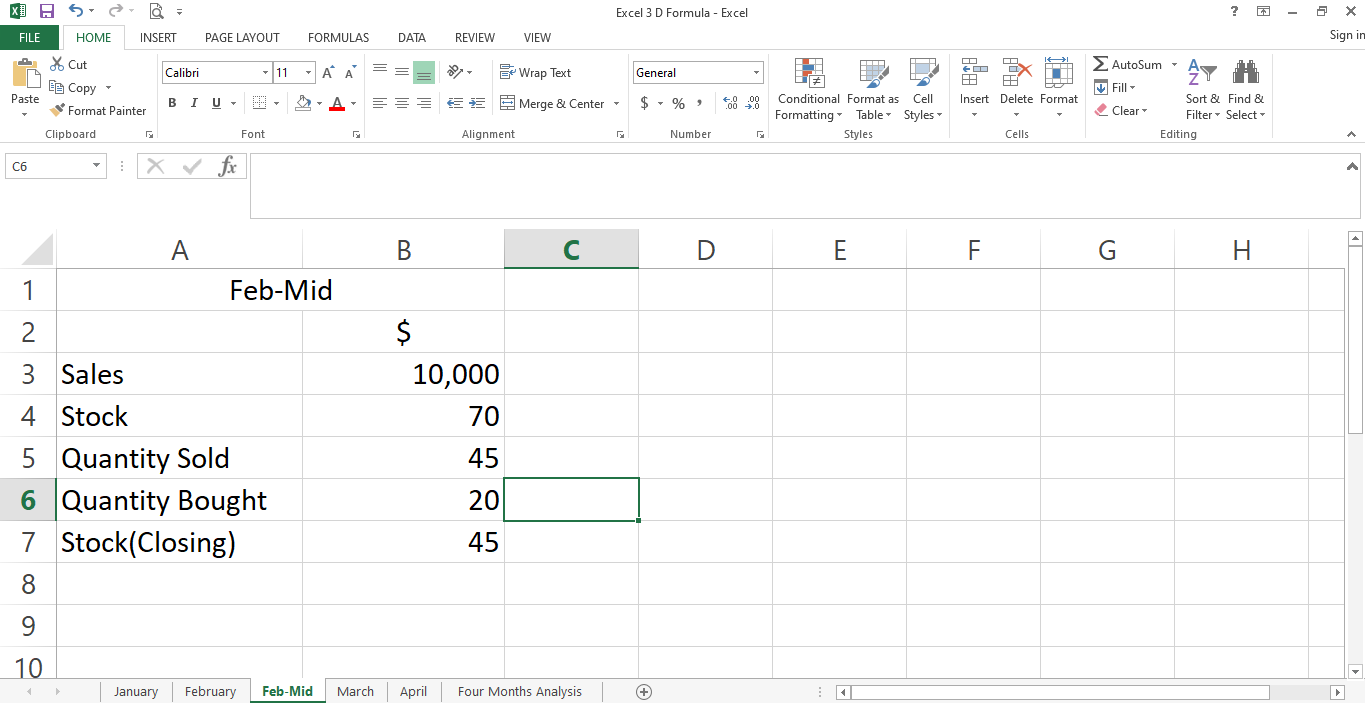 Adding Data for Other Entities in Feb Mid Month - Come consolidare i dati da più fogli utilizzando riferimenti 3D in Excel