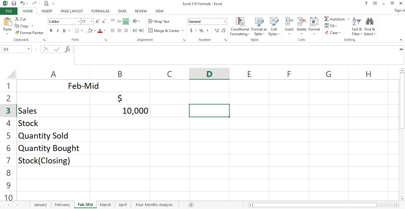 Adding Mid Feb Sheet - Come consolidare i dati da più fogli utilizzando riferimenti 3D in Excel