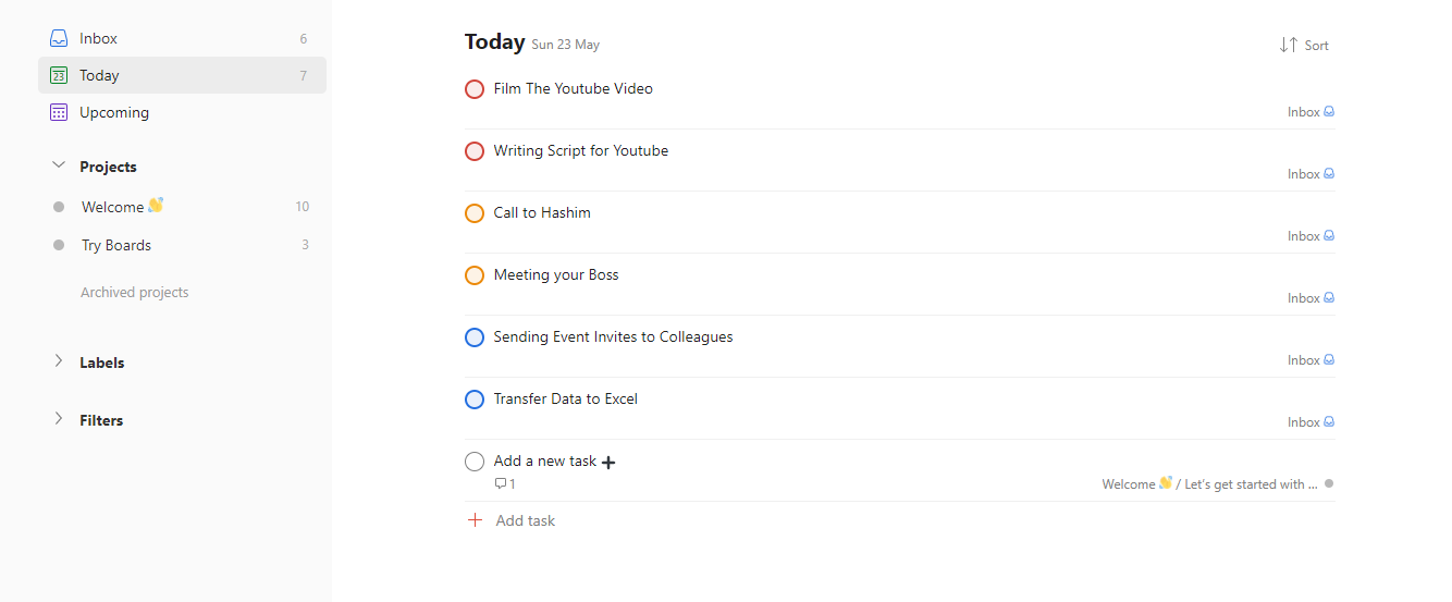 All Tasks Prioritized in Todoist