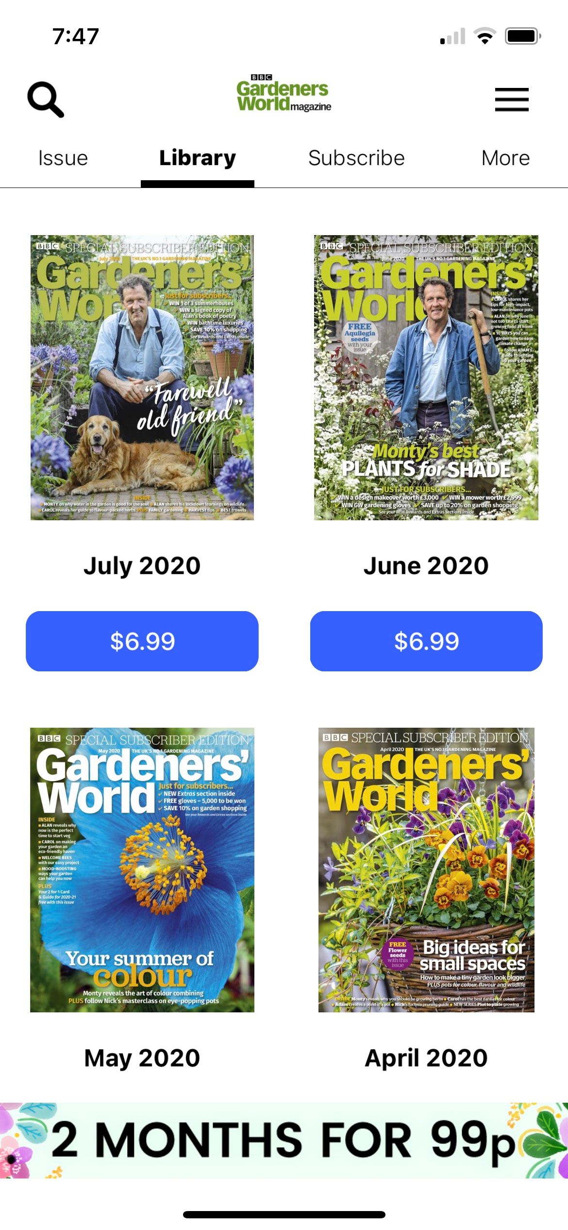 BBC Gardeners World Magazine Listings
