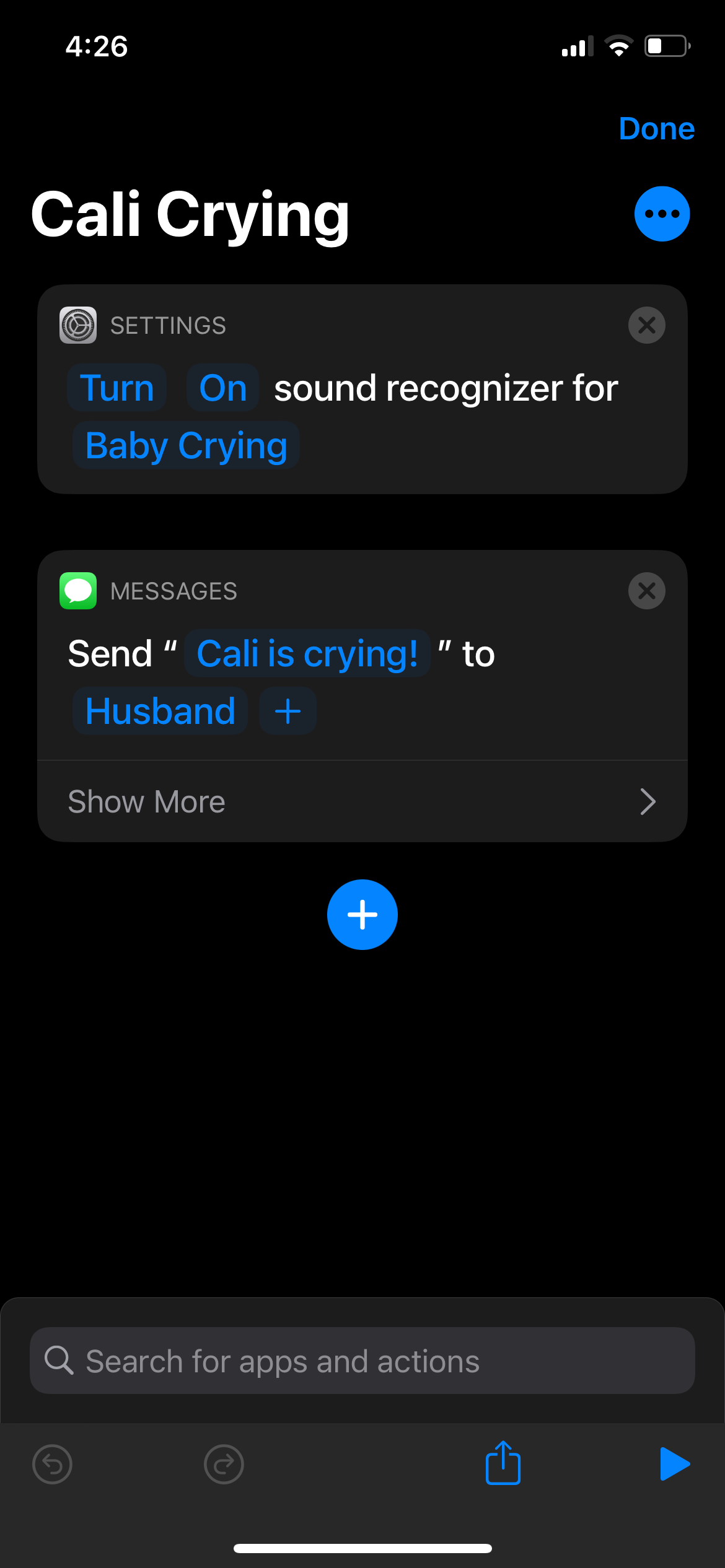 Baby Crying Automation Send Message