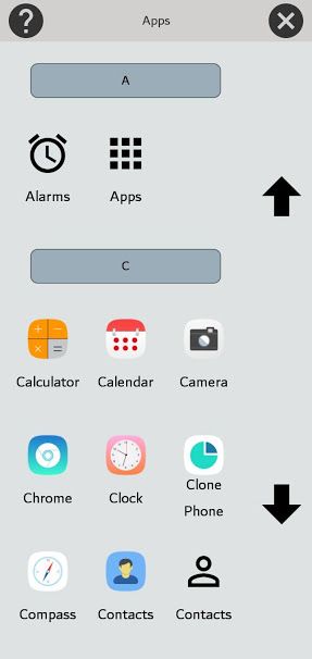 App list on Baldphone launcher