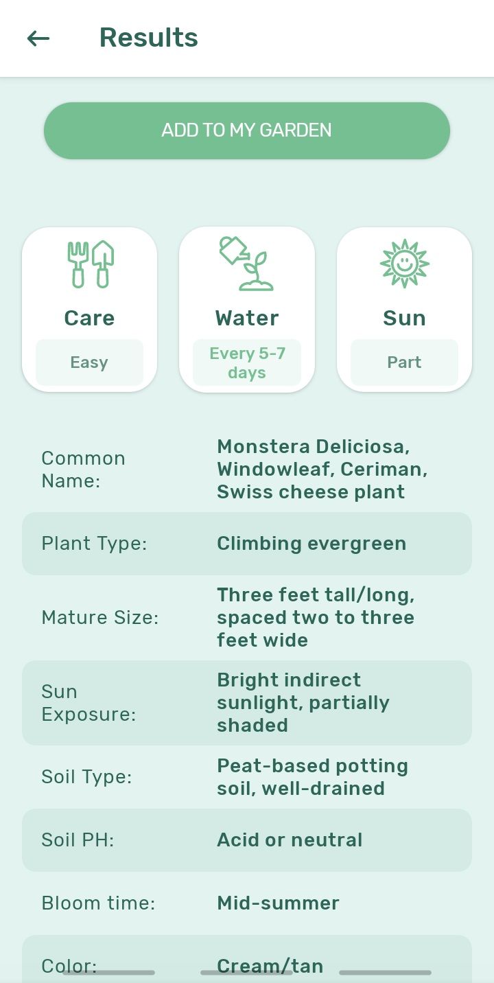 Plant care advice in Blossom app