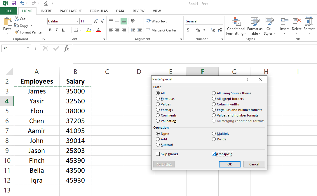 Checking Transpose Box