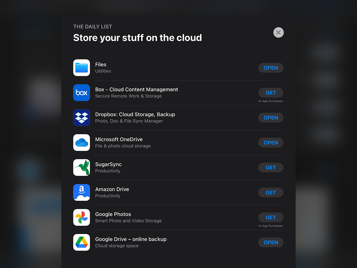 Cloud storage apps