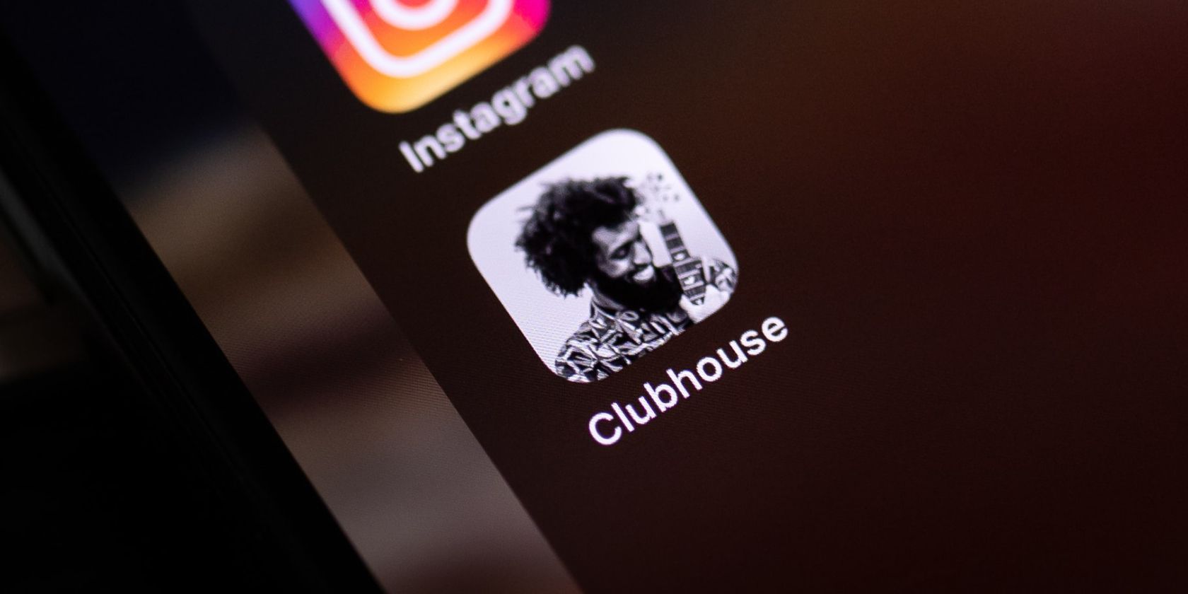 A close-up of the Clubhouse app on a phone