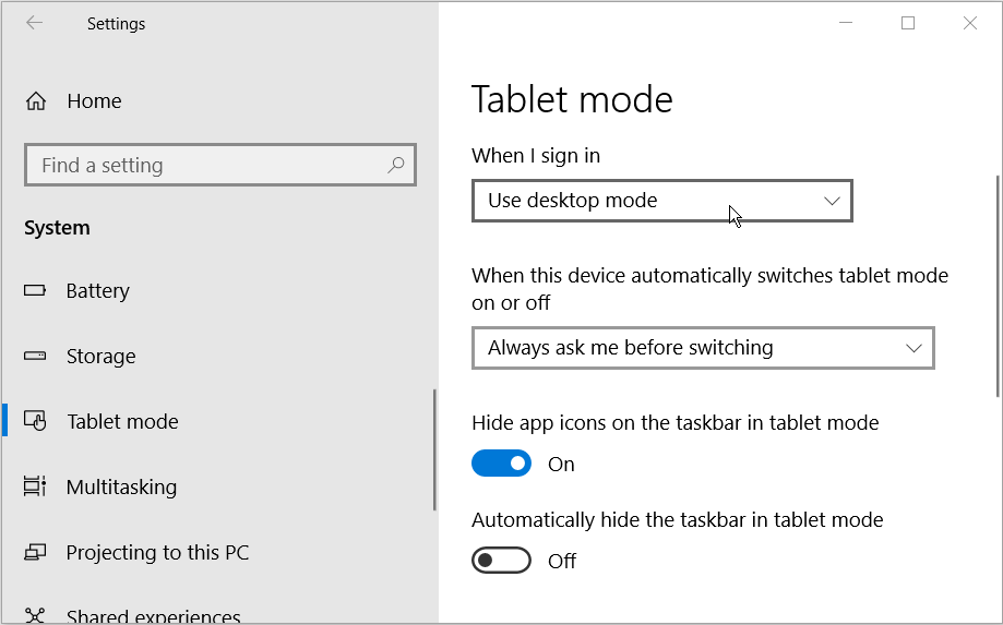 Configuring PC to boot up in desktop mode - 5 modi per ripristinare le icone mancanti sulla barra delle applicazioni su Windows 10
