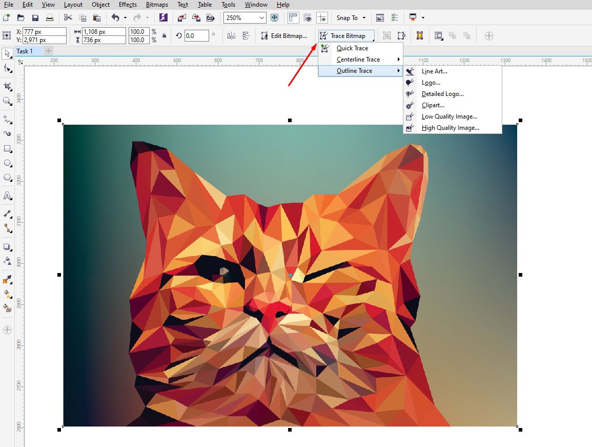 Как преобразовать растровое изображение в векторное в coreldraw