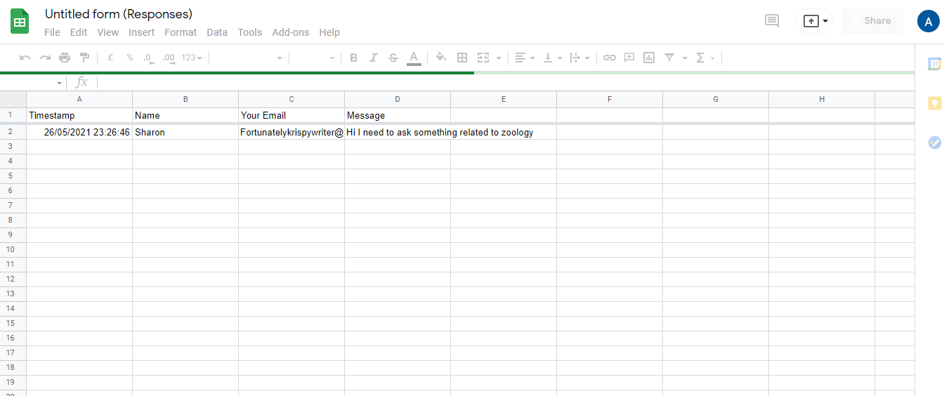 Converting Responses into SpreadSheet