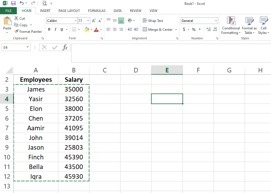 Copying The Dataset - 3 modi per trasporre i dati orizzontalmente in Excel