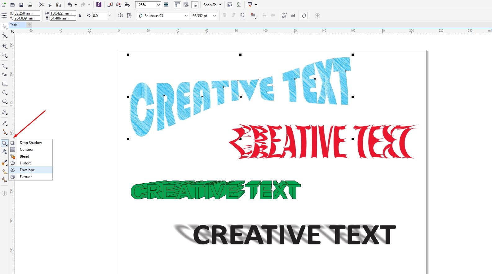 Using text in creative way
