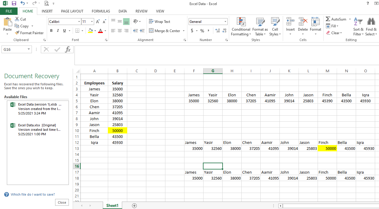 Data Transposed Successfully - 3 modi per trasporre i dati orizzontalmente in Excel