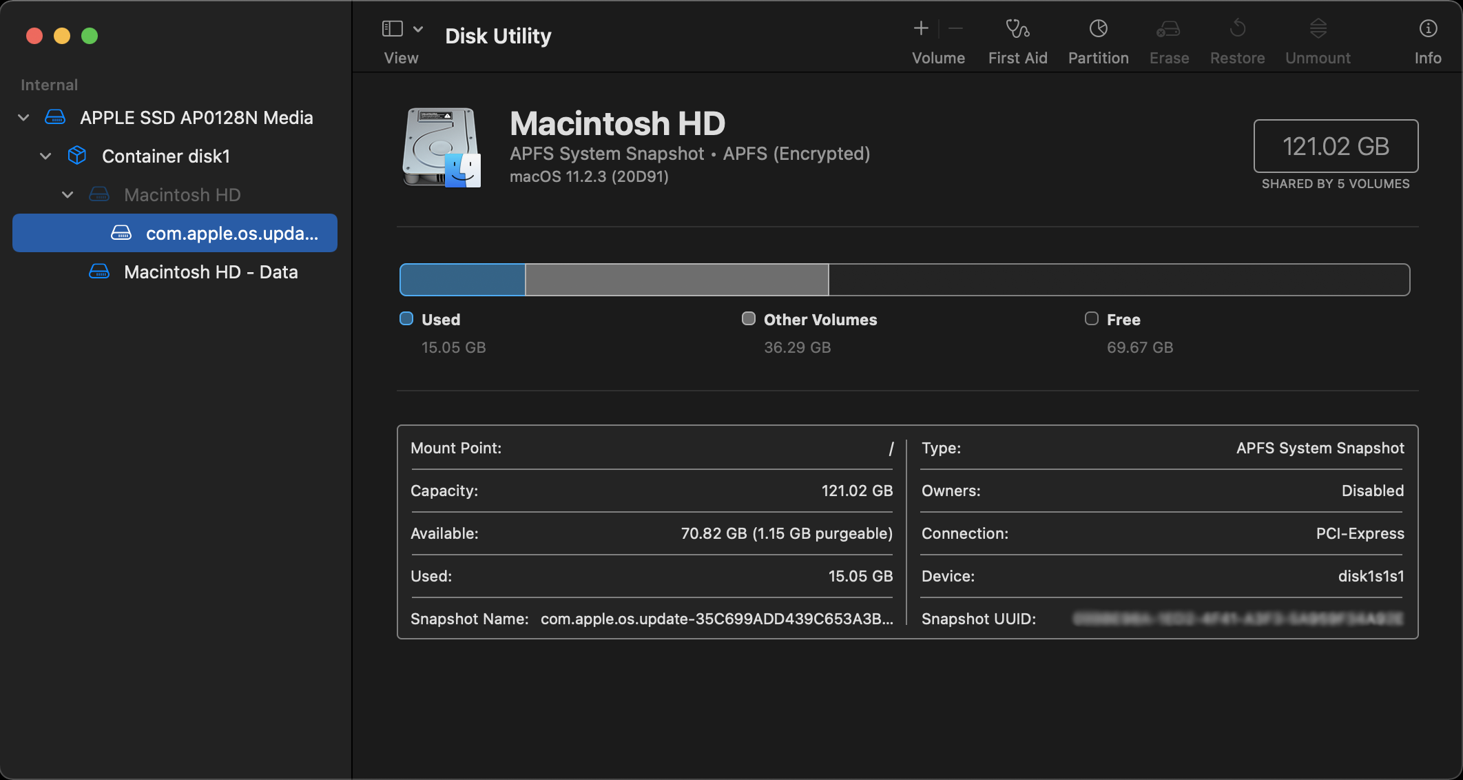 اسکرین شات از Disk Utility در داخل macOS Recovery