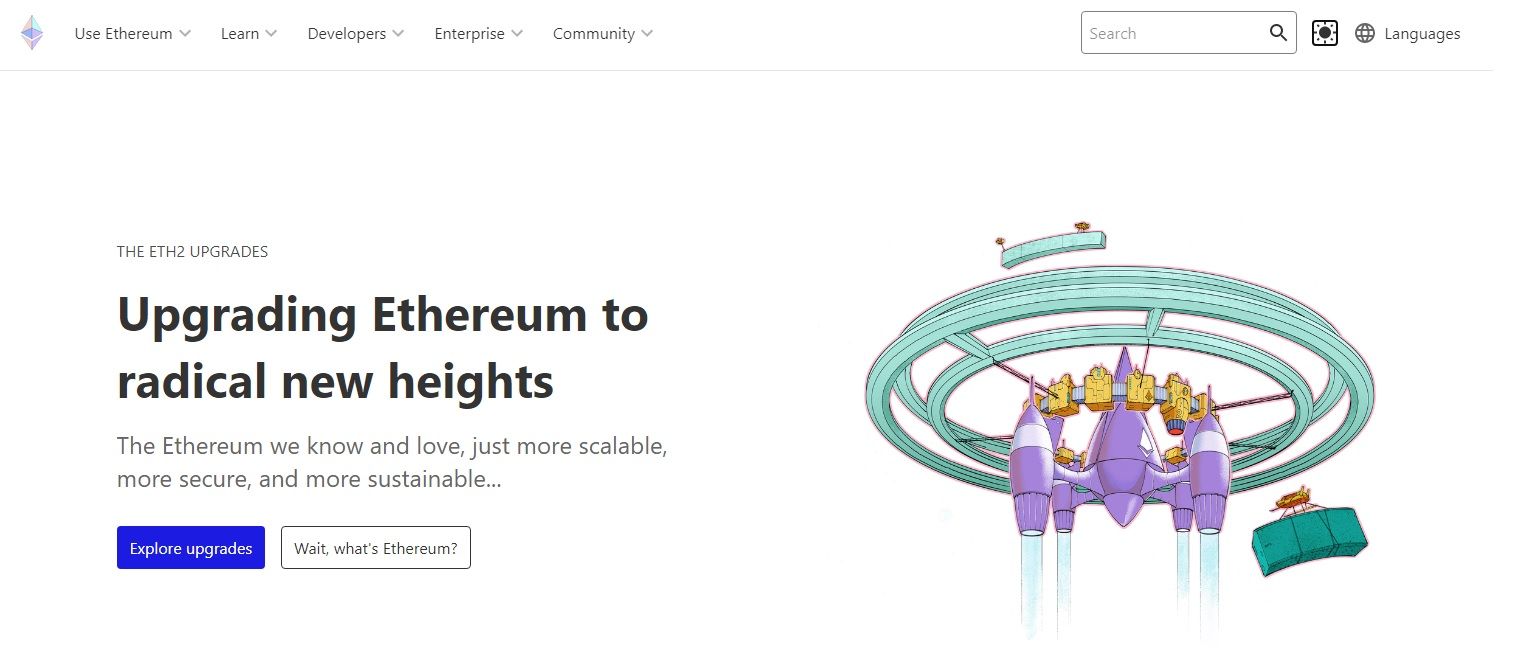 Webpage showing the details of ETH 2.0
