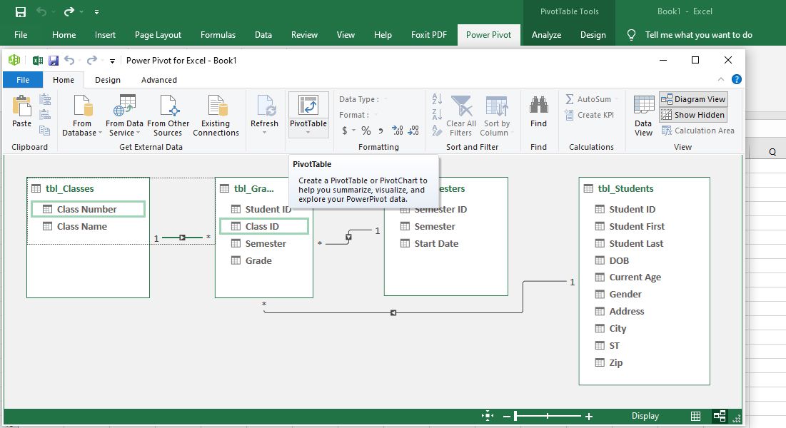 On the Ribbon, click on PivotTable