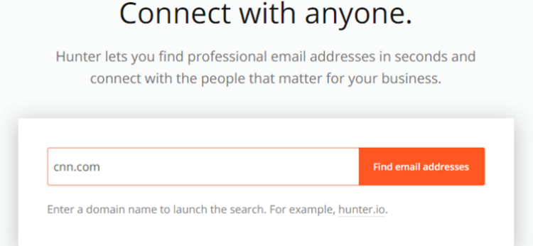 Find email address with Hunter