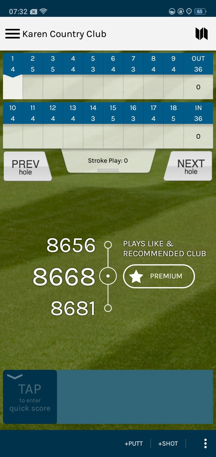 Golfers homepage on Golfpad