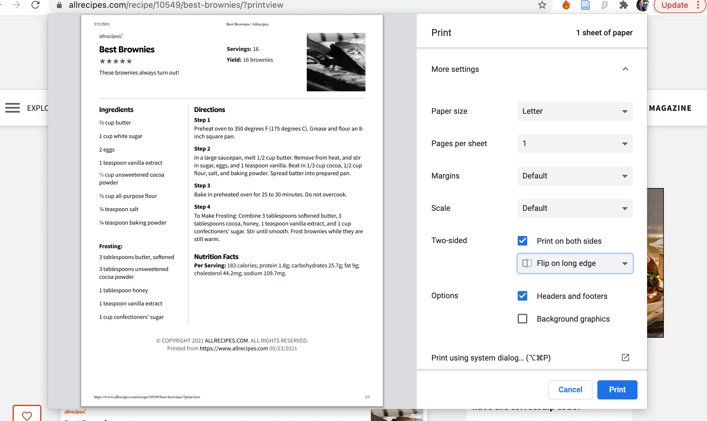 Google Chrome print menu on Mac - Come stampare fronte-retro su un Mac