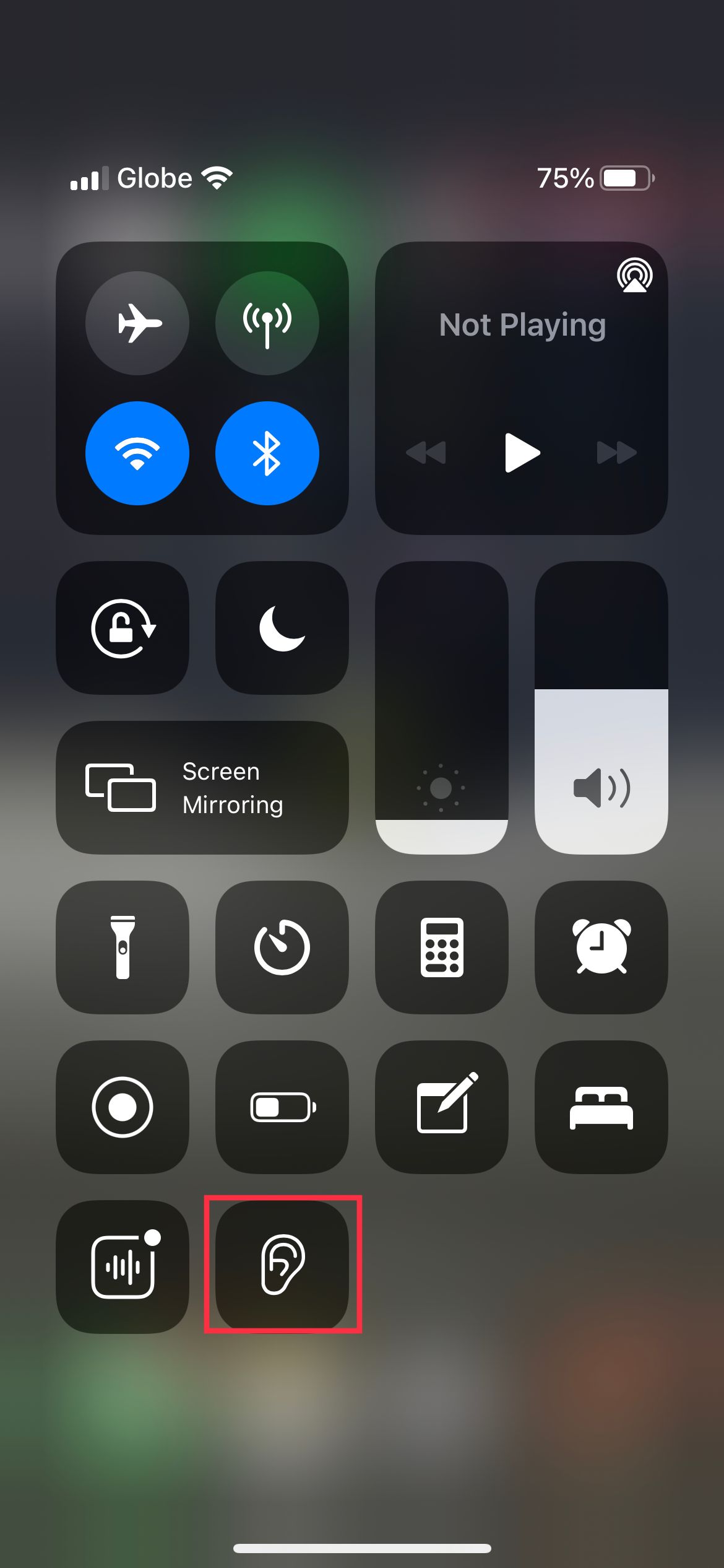 Hearing Icon in Control Center