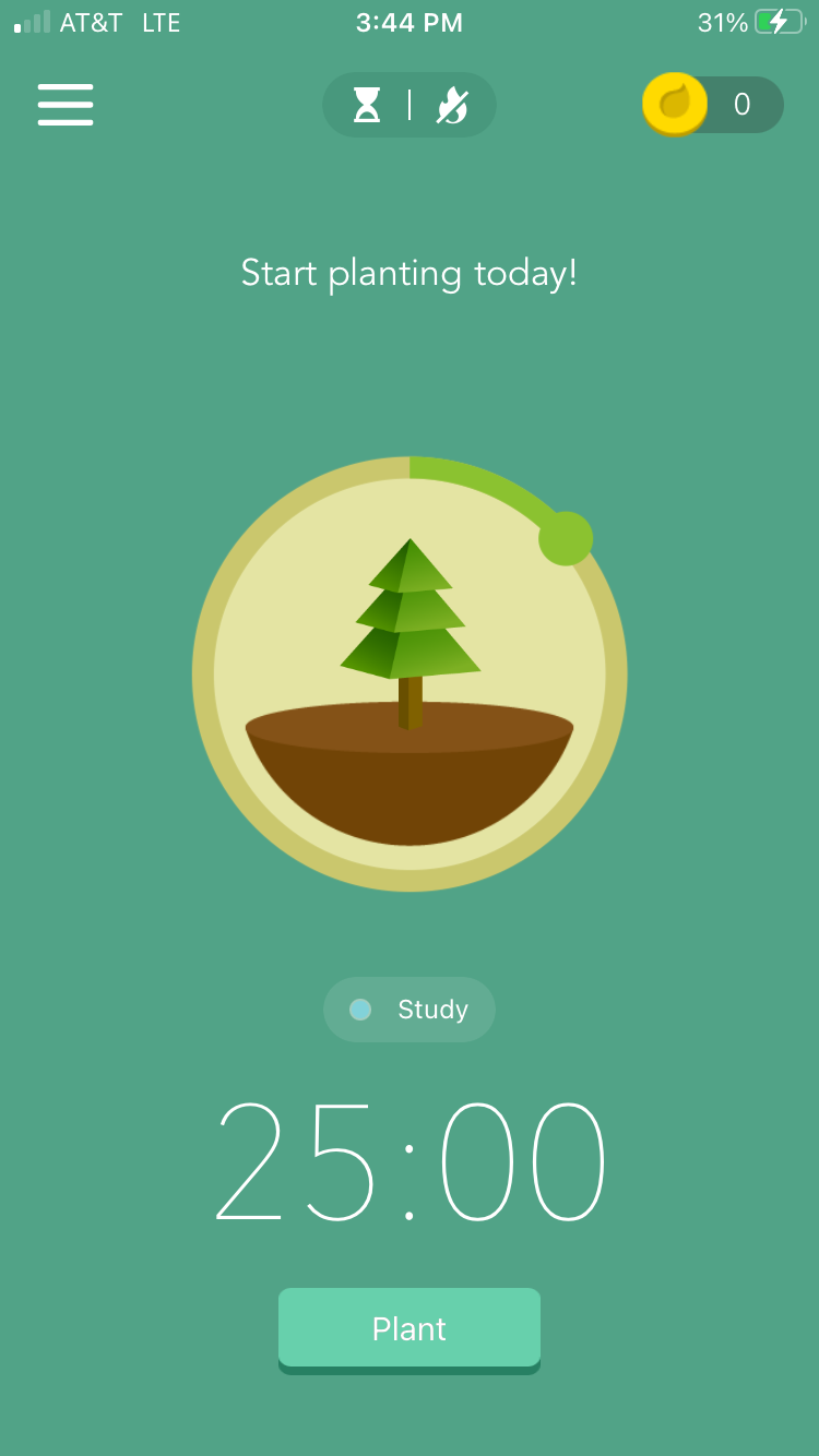 Dashboard of the Forest app
