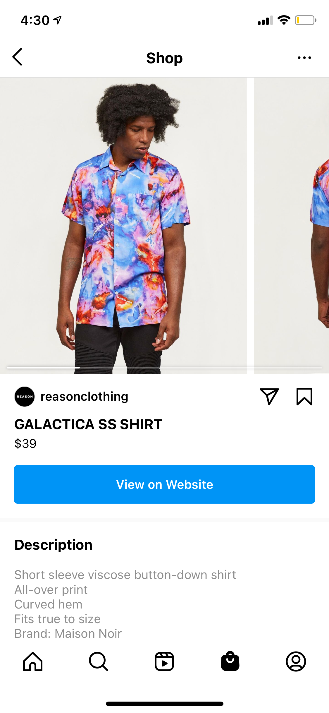 instagram shopping product view