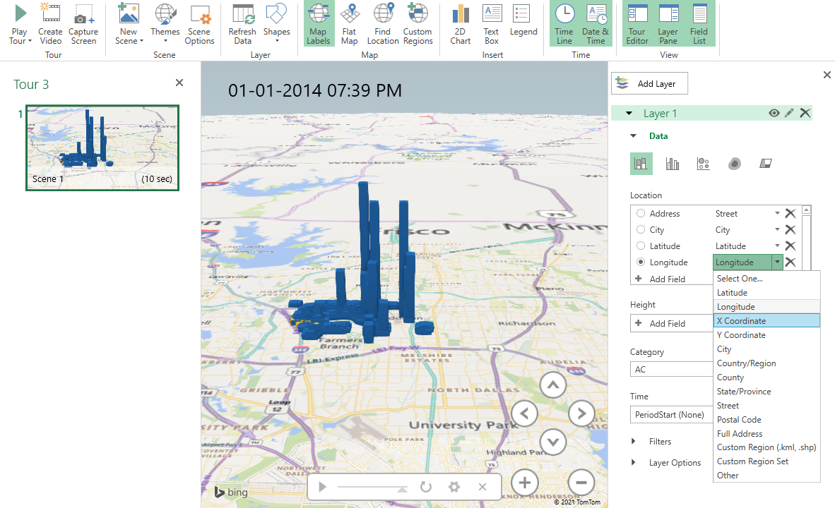 3d map tours excel