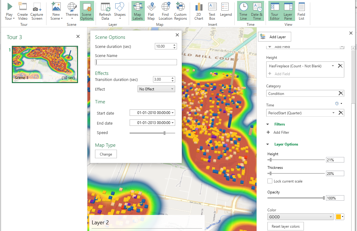 3d map tours excel