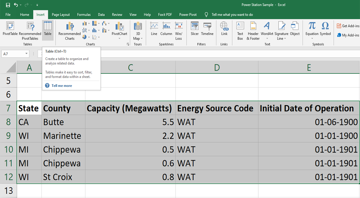 Apply Excel table formatting