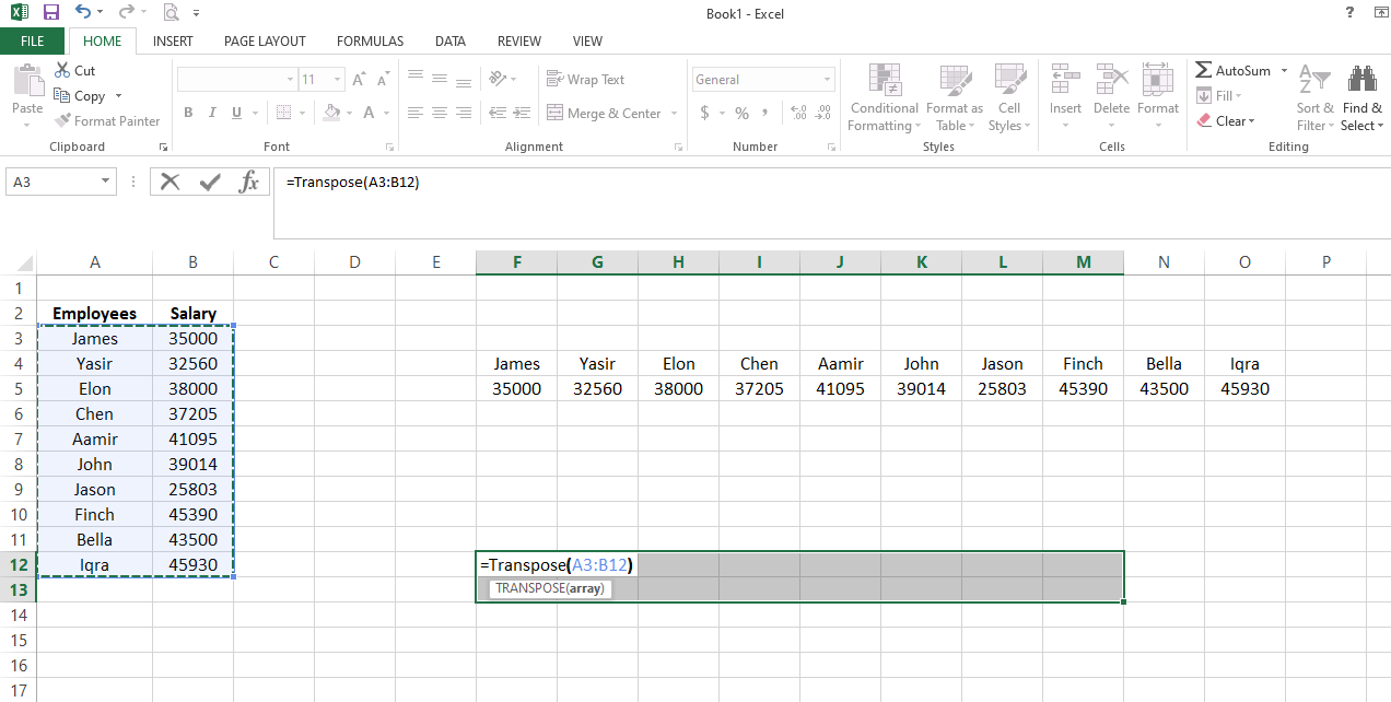 Implementing The Transpose Function