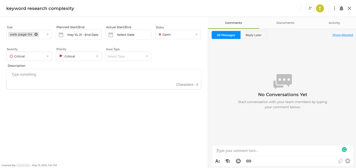 ntask Issue Tracking