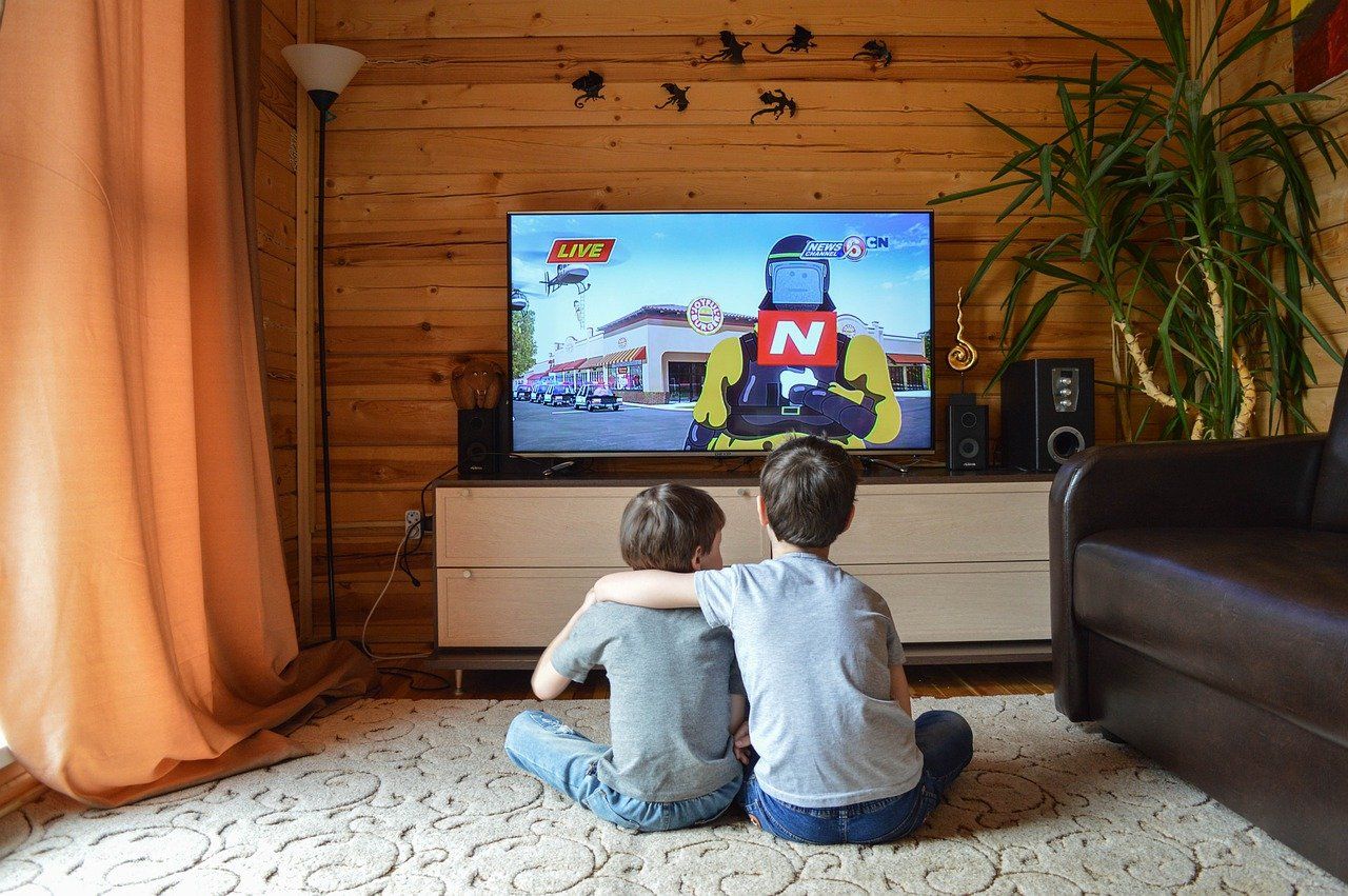 Little Boys Watching TV