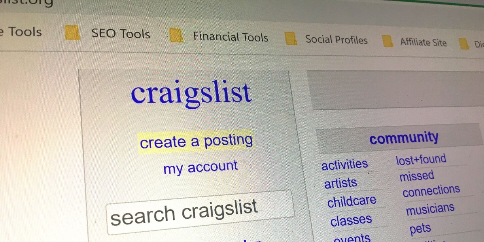 Search craigslist for telecommuting jobs