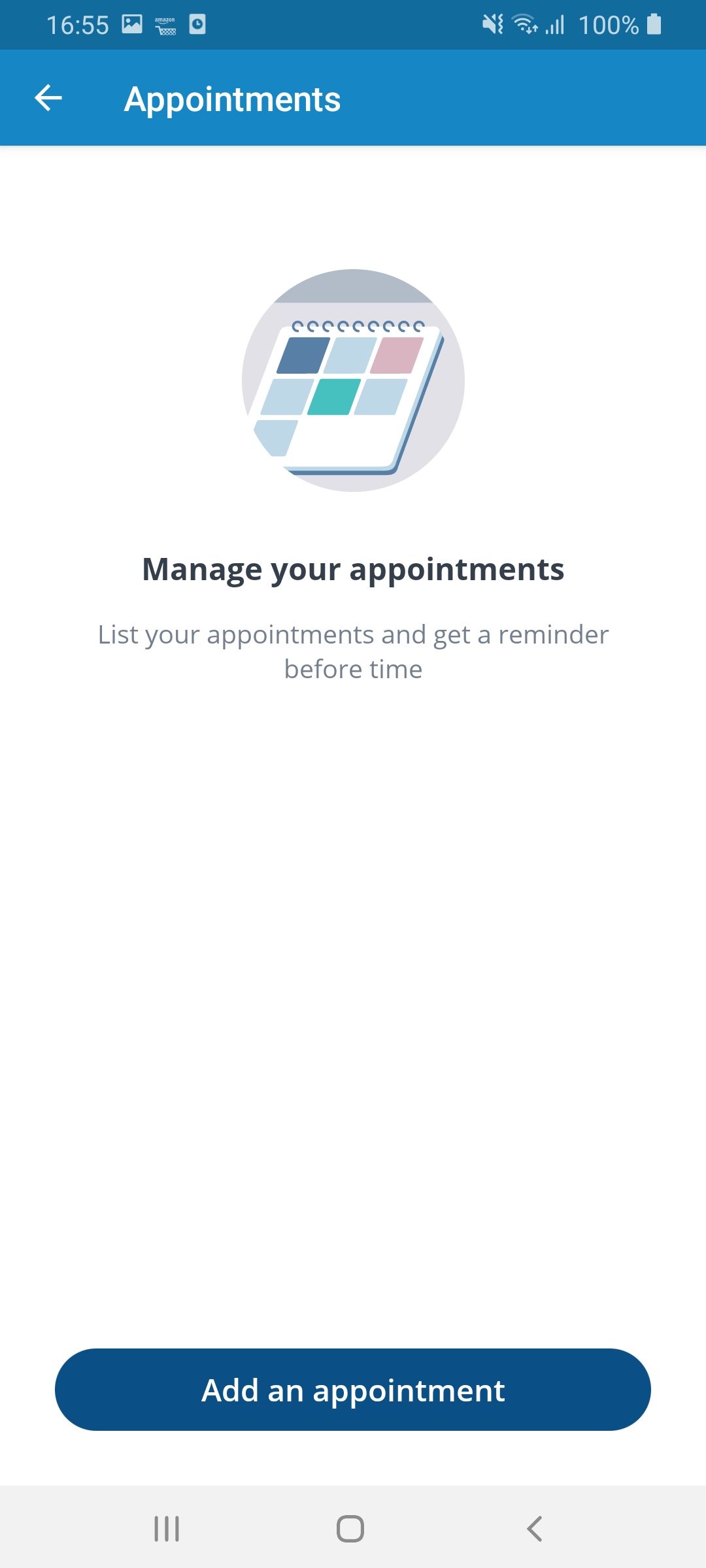 Medisafe manage appointments screen