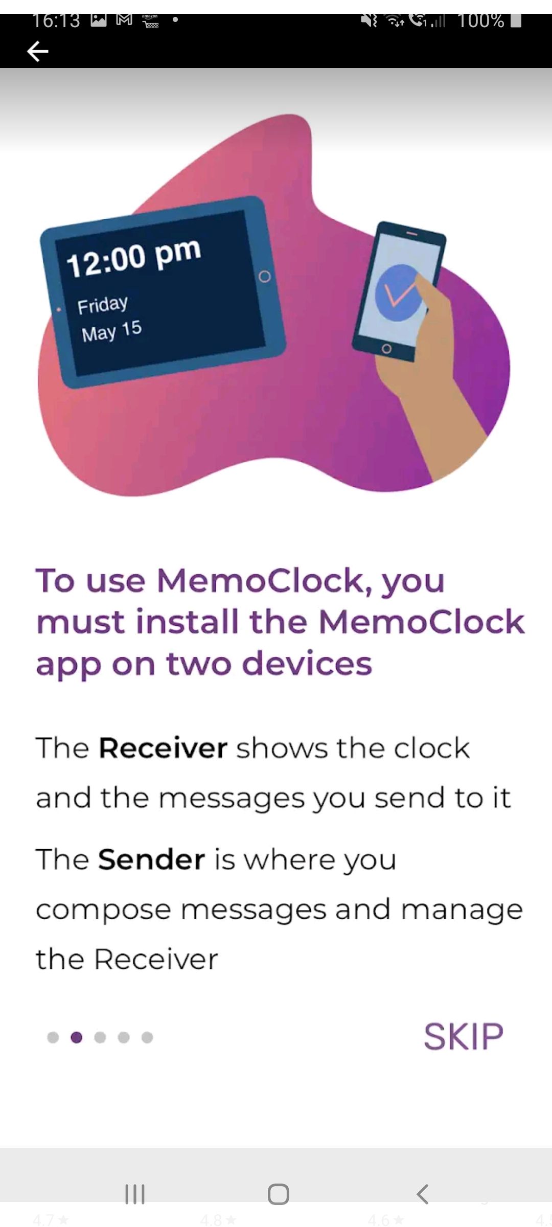 Memoclock app home screenshot