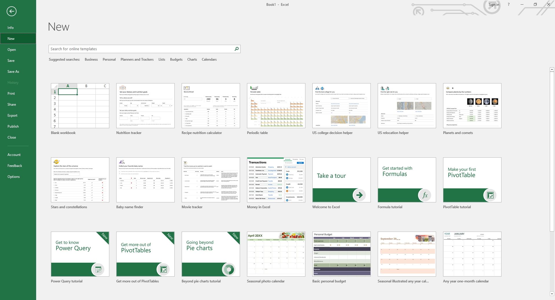 Microsoft Excel Templates