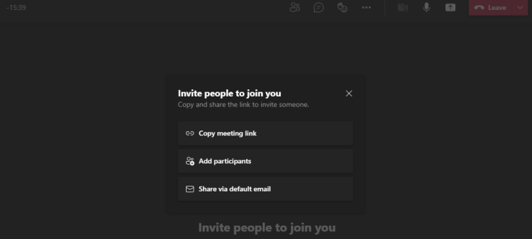 Microsoft Teams invite people to join you