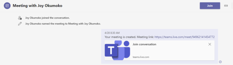 Microsoft Teams join meeting