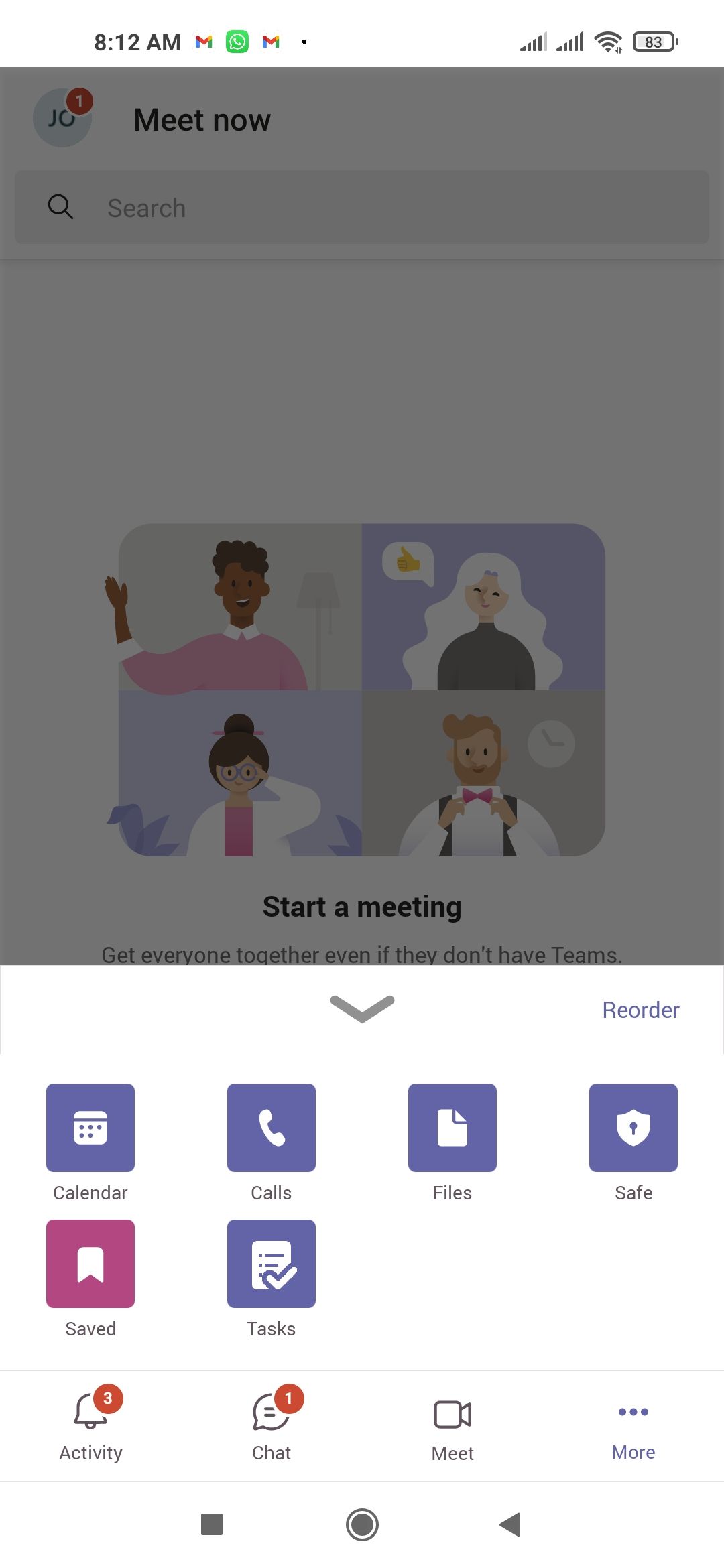 Microsoft Teams meeting via Audio call