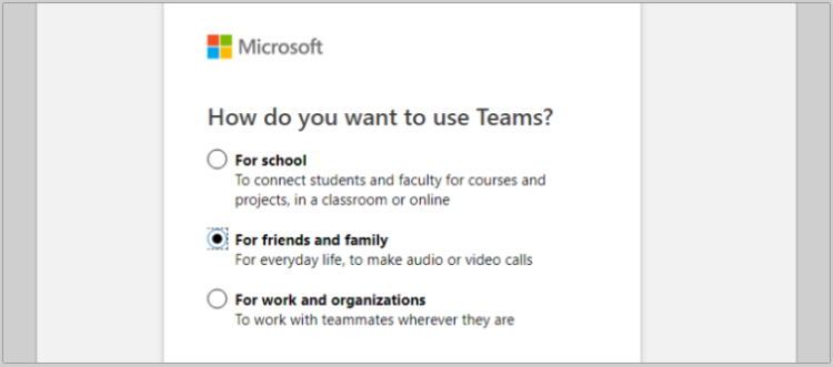 Microsoft Teams web app set up