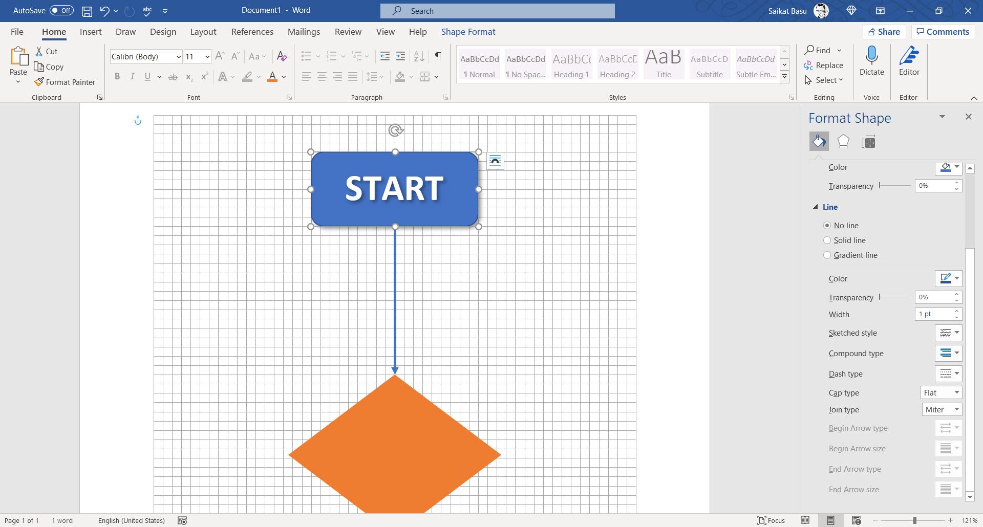 Microsoft Word Shapes Formatting Options - Come creare diagrammi di flusso in Microsoft Word (il modo più semplice)