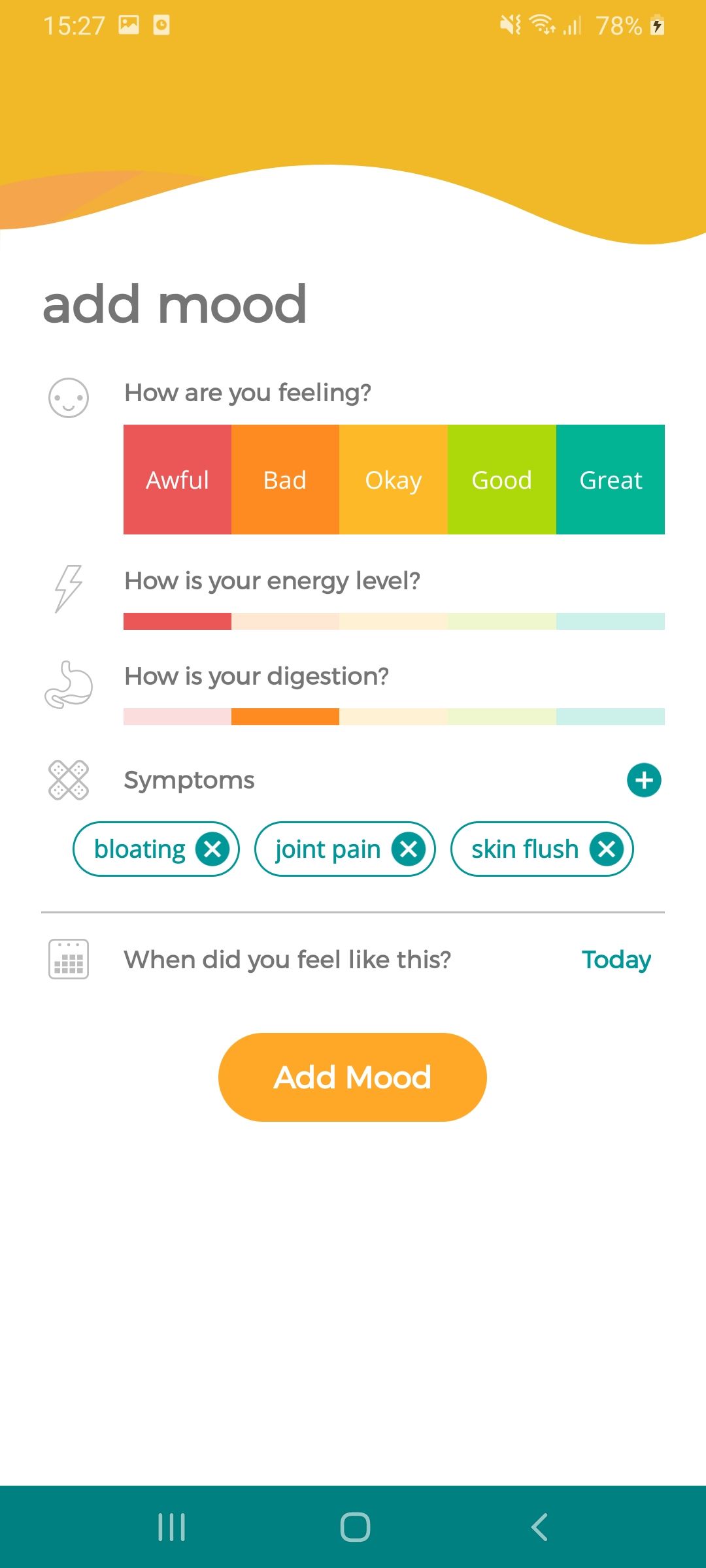 Moodbites Symptom Tracker App Symptoms