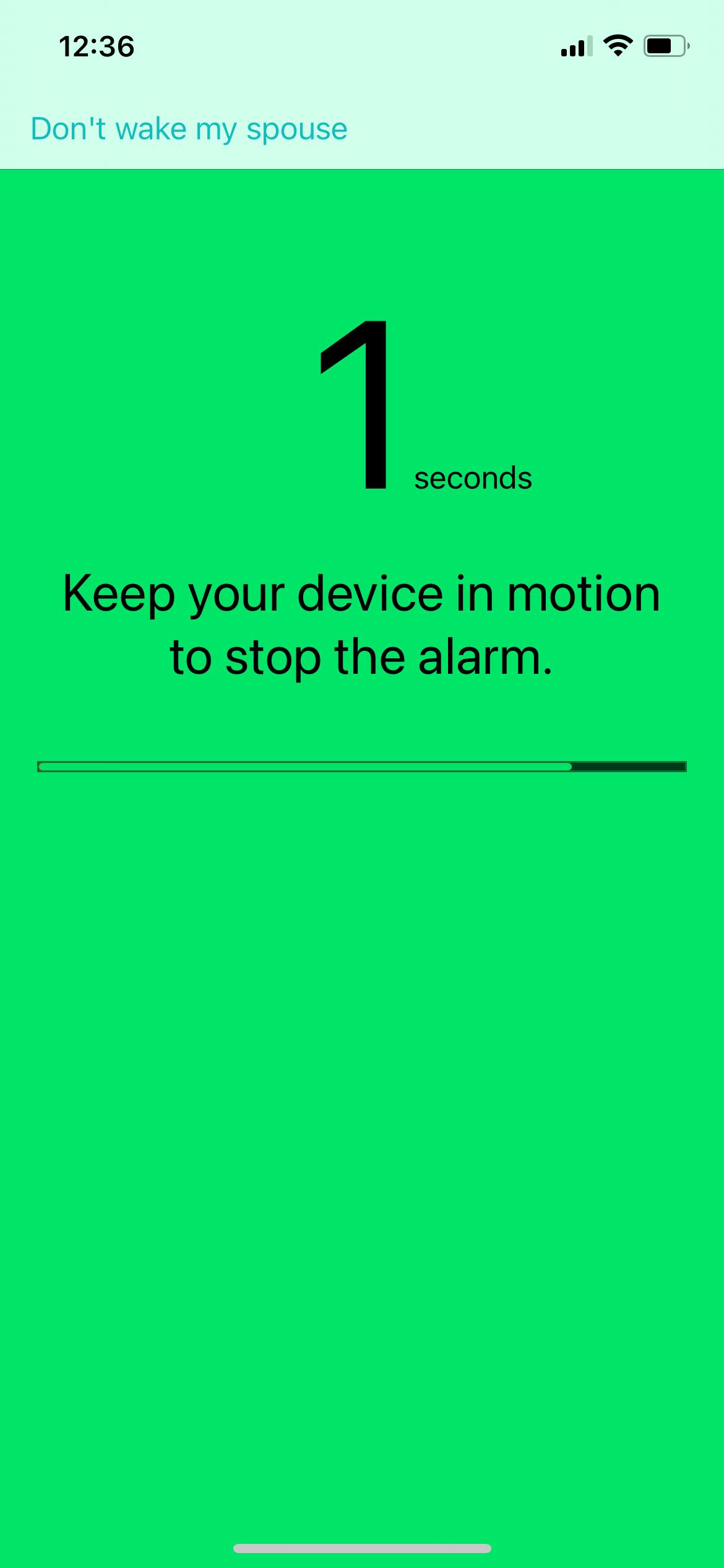 Motion Alarm Clock 1 sec left