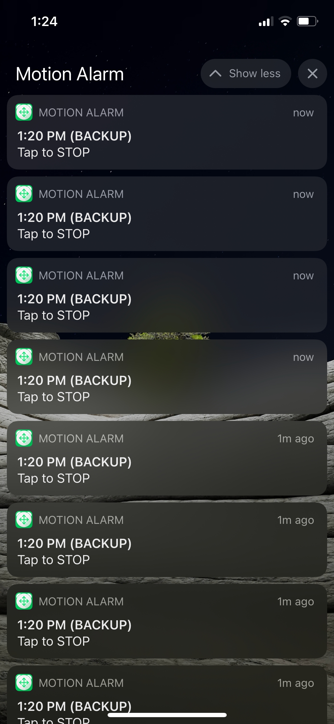 Motion Alarm Clock Notifications