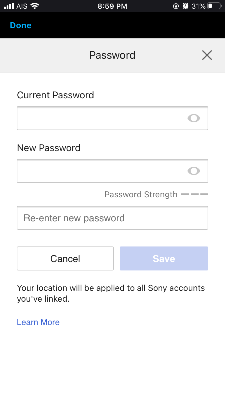 PSN App Password New