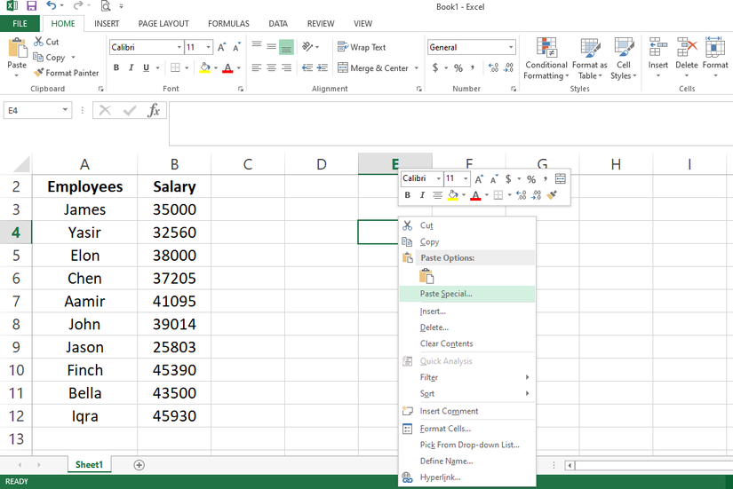 3 Ways to Transpose Data Horizontally in Excel