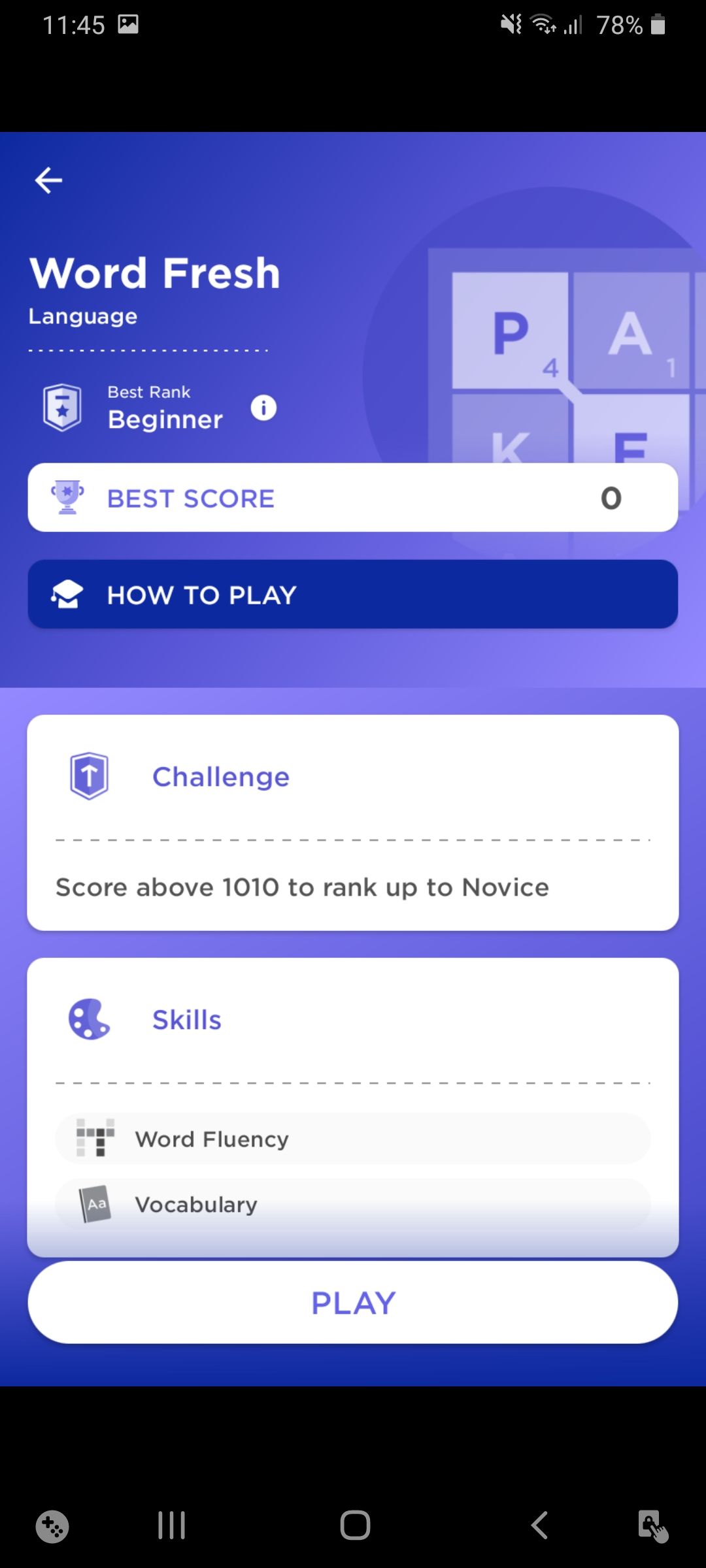 Peak brain training app game info