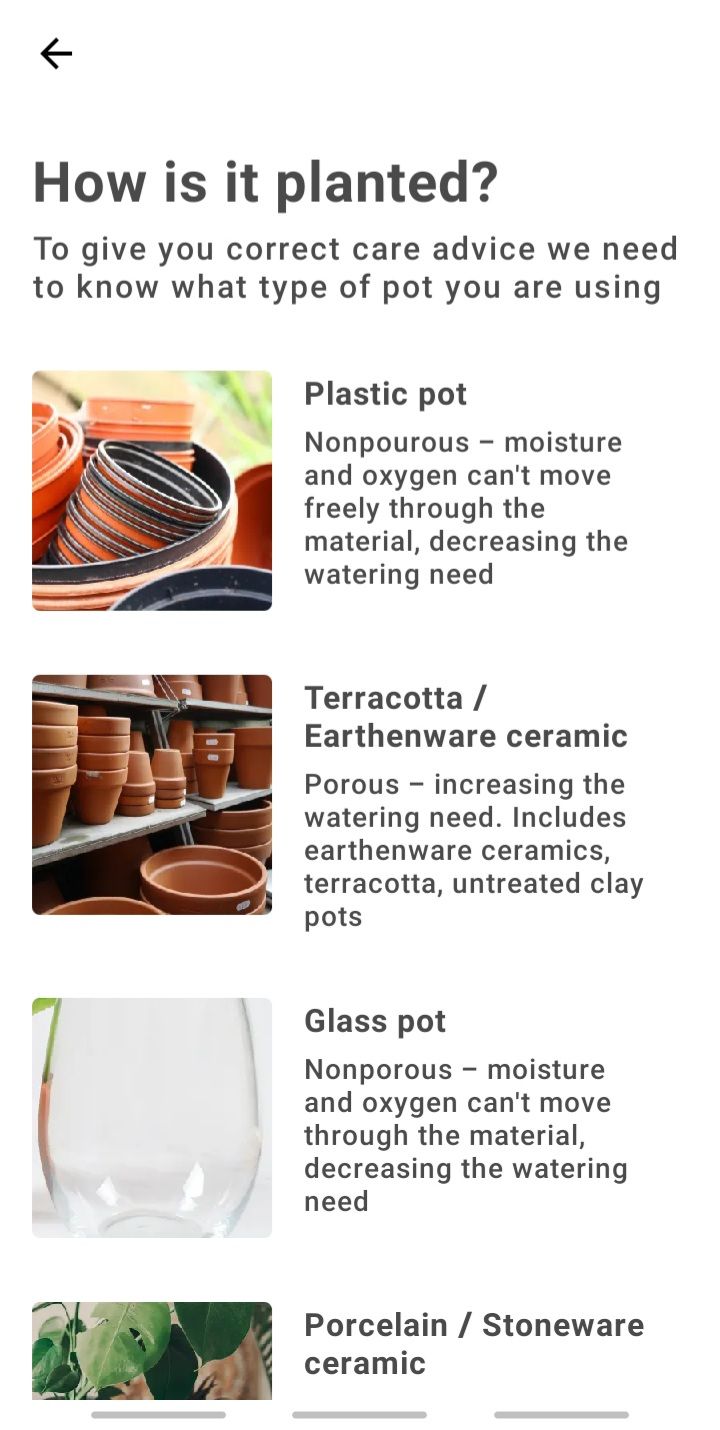 Planta pot specification page